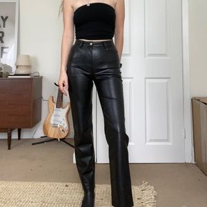 Black leather Melina Wilfred aritzia pants sz 0